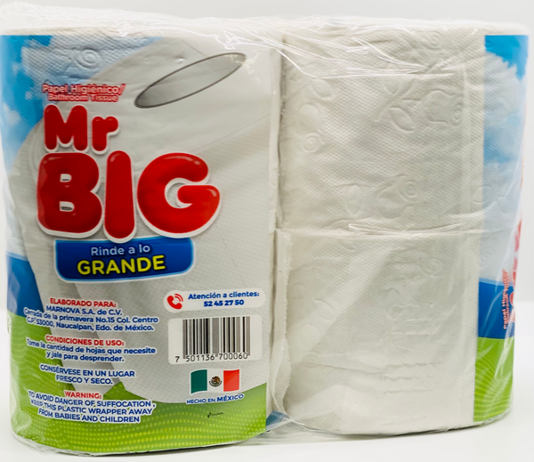 MR BIG TOILET PAPER 40 ROLLS (10 PACKS OF 4 ROLLS EACH)