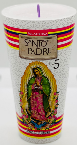 CANDLE Milagrosa Santo Padre (U40) (Virgen de Guadalupe)
